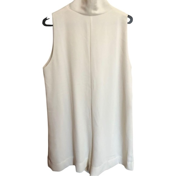 Zara Cream Buttoned Blouse with Mandarin Collar Womens Small - Picture 2 of 6